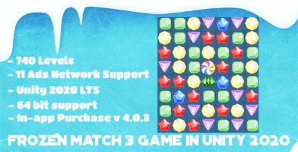 Frozen match 3 game in unity 2020 lts codermarket.png