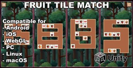 Fruit tile match unity puzzle game for android ios webgl puzznic .jpeg