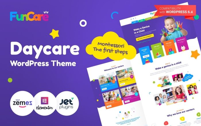 Funcare bright and enjoyable daycare website design theme wordpress theme.jpg