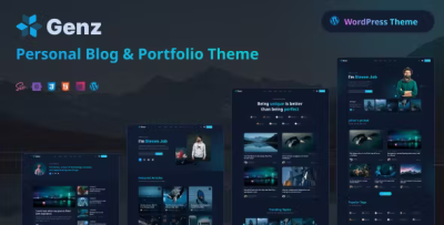 Genz creative personal blog portfolio wordpress theme codermarket.png