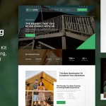 Glamping luxury camping campground elementor template kit codermarket.png