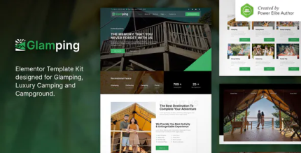 Glamping luxury camping campground elementor template kit codermarket.png