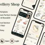Golden glitz ecommerce app for jewelry shop flutter mobile app template .jpg