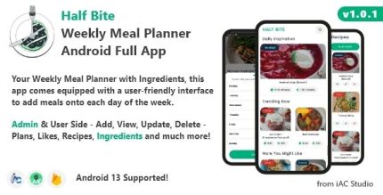 Half bite weekly meal planner app android firebase ready to publish .jpeg