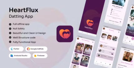Heartflux dating app flutter app codermarket.png