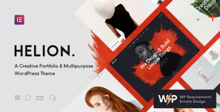 Helion personal creative portfolio wordpress theme store codermarket.png