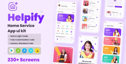 Helpify home service app react native cli ui kit codermarket.png