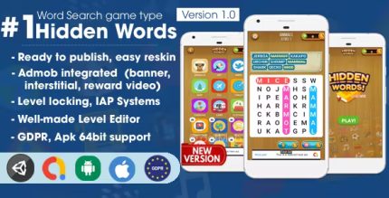 Hidden words word search game unity template codermarket.png