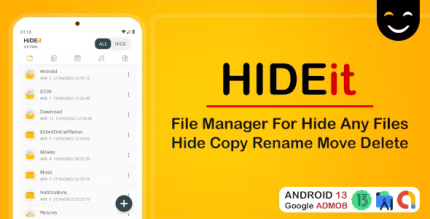 Hideit file manager hide any file android source with admob ads .png