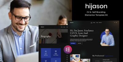 Hijason cv self branding elementor template kit codermarket.png