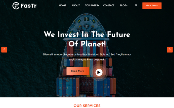 Homen transportation delivery wordpress theme for logistics.png