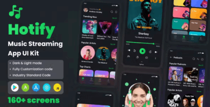 Hotify music streaming app react native cli ui kit codermarket.png