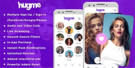 Hugme android native dating app with audio video calls and live streaming .jpg