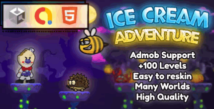 Ice cream head platformer adventure game unity template admob 100.png