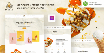 Icelab ice cream frozen yogurt shop elementor template kit codermarket.png