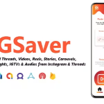 Igsaver threads videos images audios downloader admob fan applovin .png