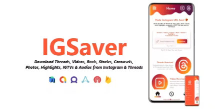 Igsaver threads videos images audios downloader admob fan applovin .png