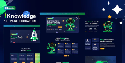 Iknowledge education online learning platform elementor template kit .png