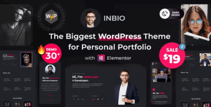 Inbio personal portfolio resume theme codermarket.png