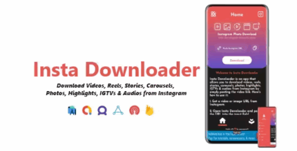 Insta downloader videos images audios downloader admob fan applovin .png