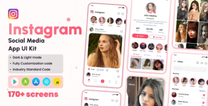 Instagram social media react native cli ui kit codermarket.png