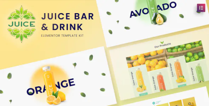 Juice bar drink elementor template kit codermarket.png