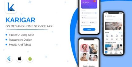 Karigar on demand home service handyman app flutter ui template .jpeg