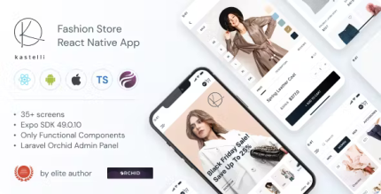 Kastelli fashion store react native app expo sdk 49010 typescript .png