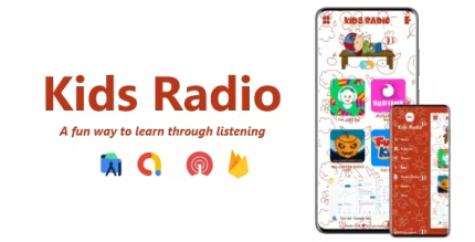 Kids radio radio app for kids admob firebase onesignal codermarket.png