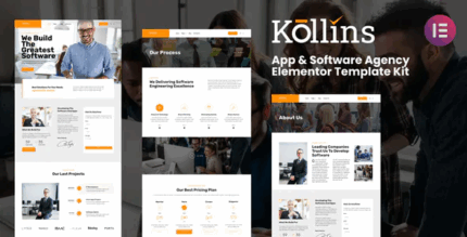 Kollins app software agency elementor template kit codermarket.png