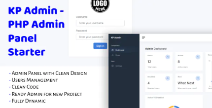 Kp admin php admin panel starter codermarket.png