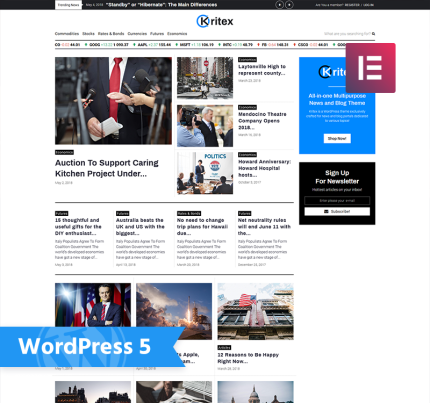 Kritex corporate news blog modern wordpress elementor theme.png