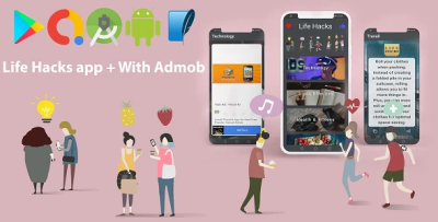 Life hacks app daily tips for your life with admob codermarket.png