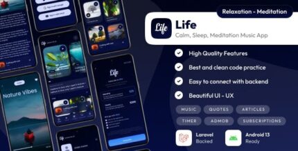Life sleep sounds meditation sounds relax music app android laravel .jpeg