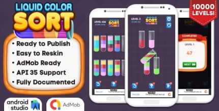Liquid color sort puzzle game android studio project with admob ads ready.jpg