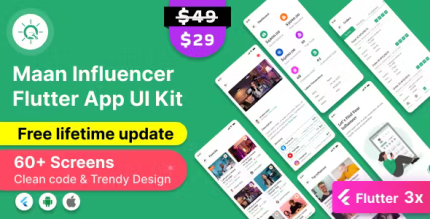 Maan influencer hiring flutter app ui kit codermarket.png