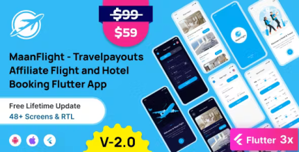 Maanflight complete flight hotel booking flutter app with travel payouts.png