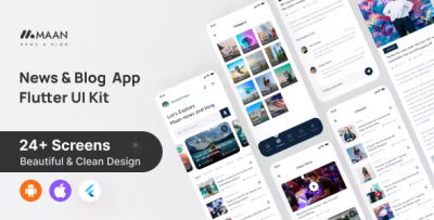 Maannews blog magazine news flutter ui kit codermarket.png
