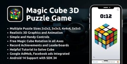 Magic cube puzzle 3d game with admob ads android codermarket.jpeg