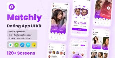 Matchly dating app react native cli ui kit codermarket.png