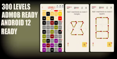 Matchstick mobile unity complete project 300 levels codermarket.png