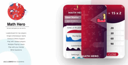 Mathhero multiplayer online offline math quiz game codermarket.png