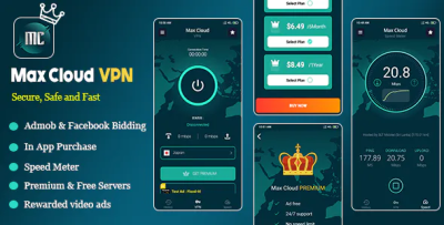 Max cloud vpn with speed meter app source code codermarket.png