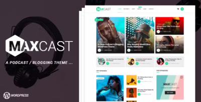 Maxcast a wordpress podcasting blogging theme codermarket.png