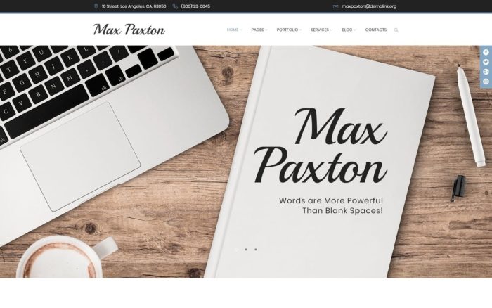 Maxpaxton freelance copywriter and journalist wordpress theme.jpg