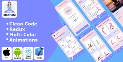 Meditate yoga and meditation app react native ios android app template .png