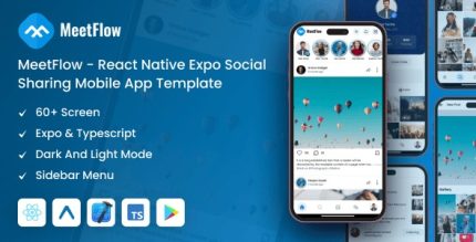 Meetflow react native expo social sharing mobile app template codermarket.jpg