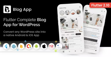 Mightyblogger flutter multi purpose blogger app with wordpress codermarket.png