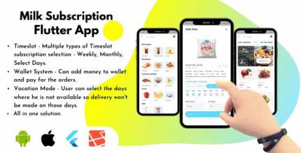 Milk subscription flutter app ui kit grocery water vegetables codermarket.png