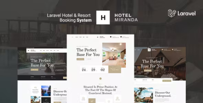 Miranda laravel hotel resort multilingual booking system codermarket.png